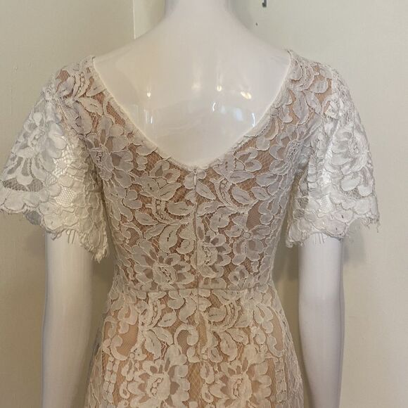 Lulus Pearson White Lace Short Sleeve Dress Size Small - Picture 10 of 16